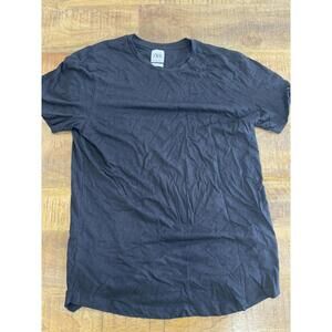 ZARA Men's Black Short Sleeve T-Shirt, Long Length, Size M